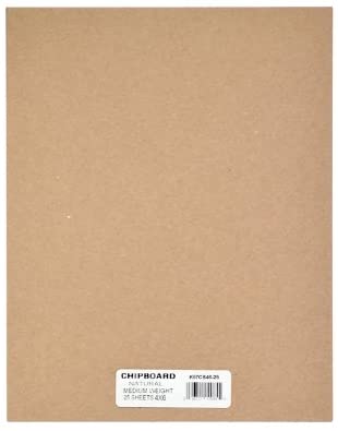 Grafix Medium Weight Chipboard Sheets, 4-Inch by 6-Inch, Natural, 25-Pack - CB4625