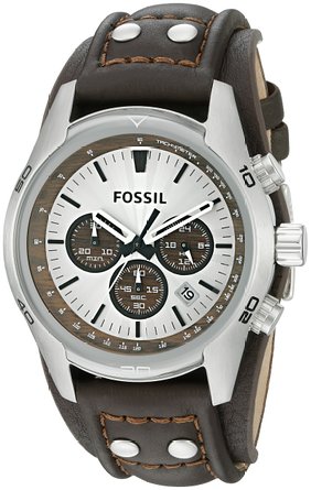 Fossil Men's CH2565 Cuff Chronograph Tan Leather Watch