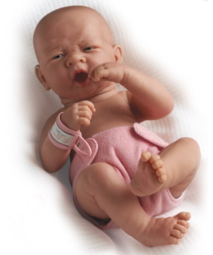 La Newborn Boutique - Realistic 14" Anatomically Correct Real Girl Baby Doll - All Vinyl "First Yawn" Designed by Berenguer - Made in Spain