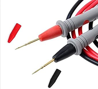 Catchex Multimeter Cord Probe Set Test Cable Pair for Universal Digital Multi Meter Detector Lead Wire Probes Sharp Lead Needle Set (Black, Red) (Pack of 1)