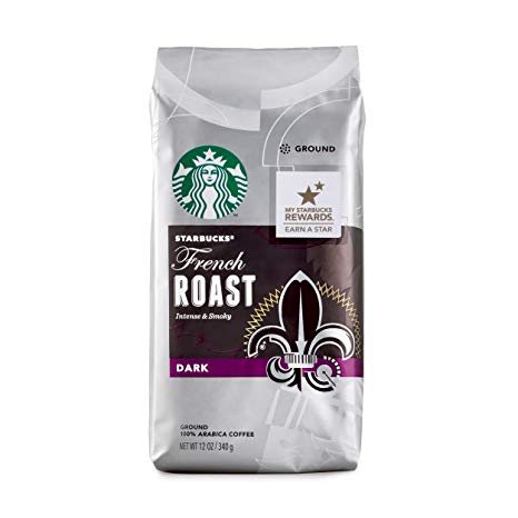 Starbucks French Roast Dark Roast Ground Coffee, 12-Ounce Bag