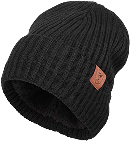 OZERO Winter Knit Hat Beanie, Thick and Warm Polar Fleece Snow Skull Cap for Men and Women