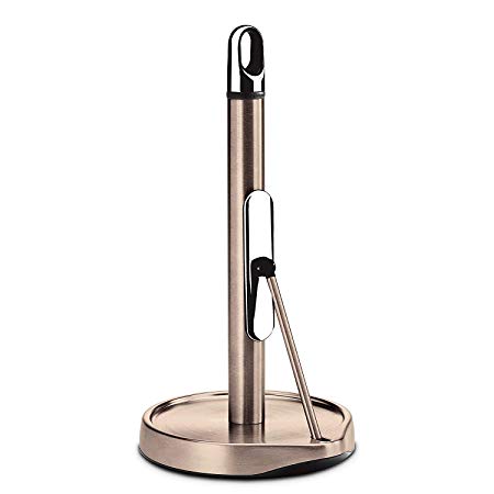 simplehuman Tension Arm Paper Towel Holder, Rose Gold Stainless Steel