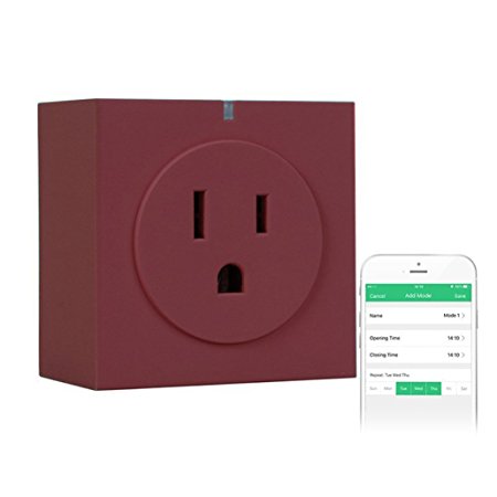 Zettaguard Wi-Fi Smart Socket Outlet US Plug with Energy Meter, Turn ON/OFF Electronics from Anywhere, Works with Alexa (HomeMate-S31) (Maroon)