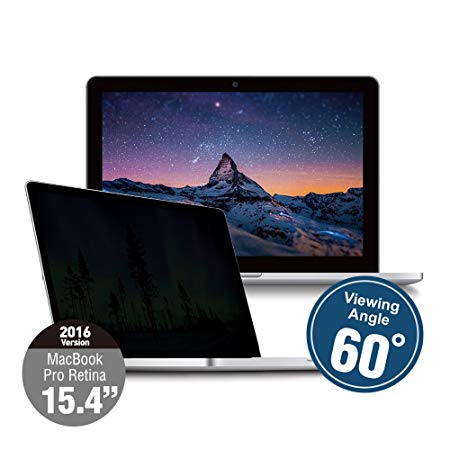KAEMPFER Privacy Filter for 15” New Apple Macbook Pro 2016 model with Retina Display Screen Protector Anti-Blue Light Anti-Glare Anti-Fouling & Scratch LG Raw Material