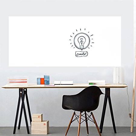 BBabe White Board Sticker for Wall-17.7 by 78.7 Inches Dry Erase Message Board Decal Self-Adhesive Wall Sticker for School/ Office/ Home