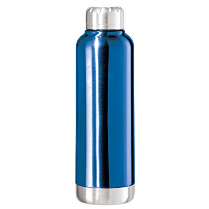 Oggi 8070.5 Fiesta Lustre Double Wall Sealed Stainless Steel Sport Bottle with with Screw Top ( 0.75 lite, 25oz)-Blue