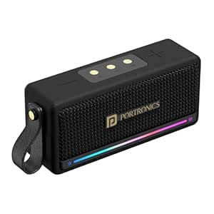 Portronics Harmony Mini 25W HD Premium Portable Bluetooth Speaker with Subwoofer, EQ Adjustment, 6 Hours Playtime, in-Built Mic,TWS Mode,RGB Lights, Bluetooth V5.3, Type C Fast Charging(Black)