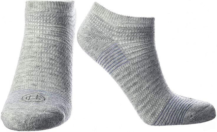 Doctor's Choice Women's Diabetic & Neuropathy Socks, No Show, Non-Binding with Aloe, Antimicrobial, Ventilation, and Seamless Toe, Single Pair, Grey/Denim, Womens Medium: Shoe Size 6-10