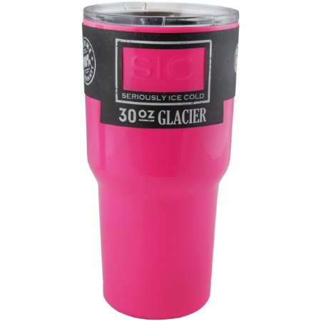 Hot Pink Powder Coated 30 Oz. SIC (Seriously Ice Cold) Stainless Steel Tumbler Double Wall Vacuum Insulated Cup No Sweat Travel Mug Coffee Cup & Thermos Multiple Colors & Sizes