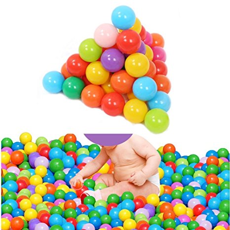 HeroNeo 500pcs Colorful Ball Fun Ball Soft Plastic Ocean Ball Baby Kid Toy Swim Pit Toy