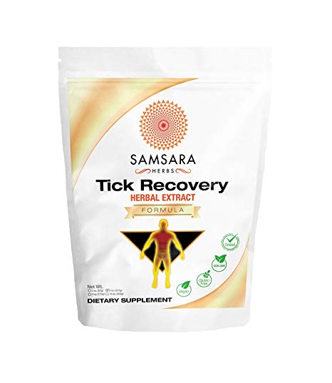 Samsara Herbs Tick Recovery Herbal Powder Formula (8oz/227g) - Japanese Knotweed, Cat's Claw, Sida Acuda, Houttuynia Cordata, Stevia