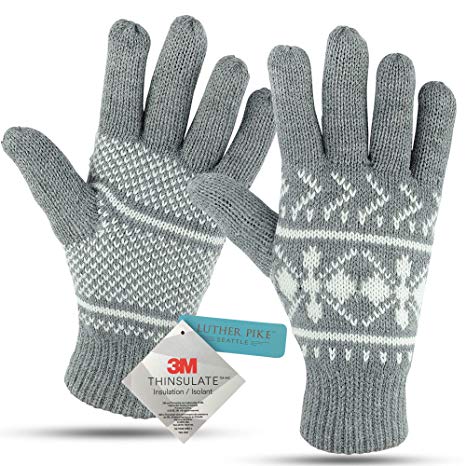 Winter Gloves For Women: Women's Cold Weather Warm Snow Glove: Womens Knit 3M Thinsulate Thermal Insulation