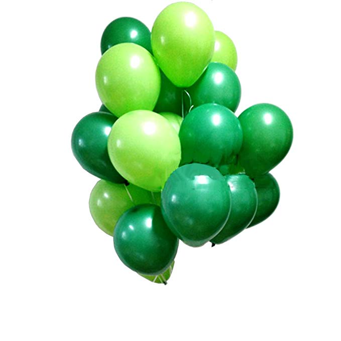 AnnoDeel 50 Pcs 12inch Green Balloons, Light Green Balloons and Dark Green Balloons for Tree Birthday Wedding Party Spring Decorations