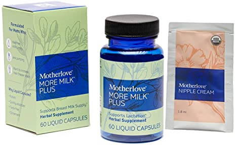 Motherlove More Milk Plus (60 ct.   Bonus Nipple Cream Sample) Herbal Galactagogue Breastfeeding Supplement to Support Nursing & Pumping Moms’ Milk Supply