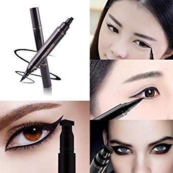 UMFun Easy to Makeup Waterproof Cat Eye Wing Eyeliner Stamp Tool Double Head Eyeliner Pen