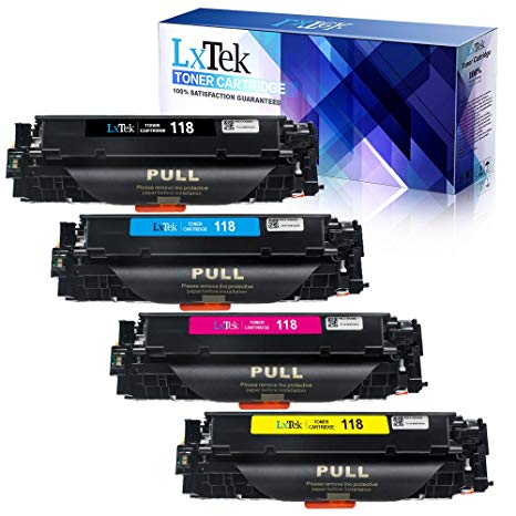 LxTeK Compatible Toner Cartridge Replacement for Canon 118 CRG118 to use with ImageCLASS MF8380Cdw MF8580Cdw MF726Cdw MF729Cdw LBP7200Cdn Printer (1Black, 1Cyan, 1Magenta, 1Yellow, 4 Pack-High Yield)