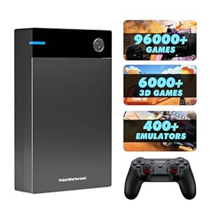 12TB Retro Gaming Hard Drive with 96000  Classic Games, Compatible with 400  Emulators, 6000 3D Games, Portable Game Hard Drive Compatible with Win 7/8/10/11