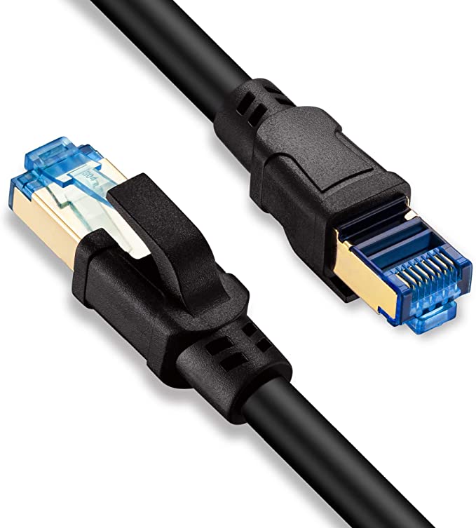 Cat8 Ethernet Cable,SNANSHI Cat 8 Internet Network Cord 65ft High Speed 40Gbps 2000Mhz SSTP 26AWG Outdoor&Indoor CAT8 LAN Cables Shielded Cables for Router, Modem, PC, Switches, Laptop, Gaming, Xbox