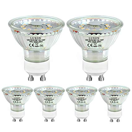 6-pack GU10 LED Light Bulbs 40W Equivalent Halogen Light Bulbs Warm White 3000K Non-dimmable Spotlight Light Recessed Indoor Lights by LUXON