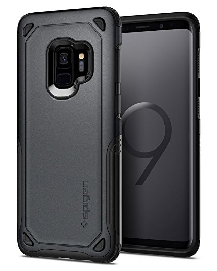 Spigen Hybrid Armor Galaxy S9 Case with Air Cushion Technology and Secure Grip Drop Protection for Samsung Galaxy S9 (2018) - Graphite Gray