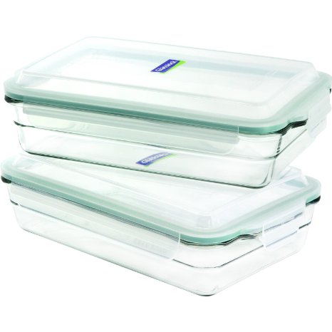 Glasslock 4-Piece Oven Safe Bakeware Rectangle Set, 11 by 7-Inch