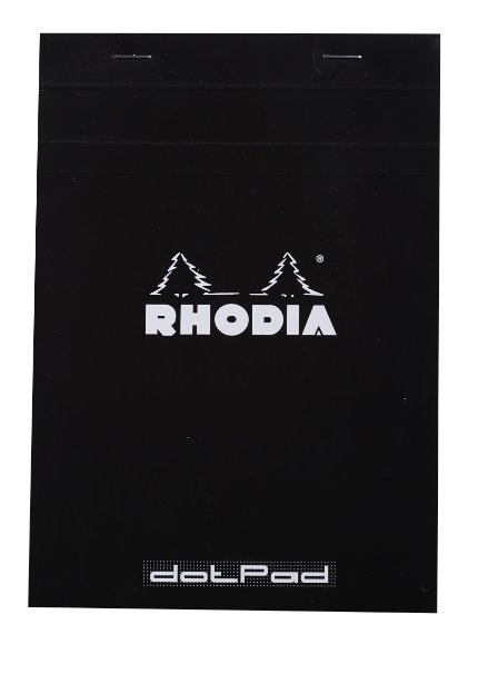 Rhodia No16 A5 6 x 8 14 80 Sheet Dot Pad Black 16559