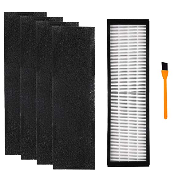 Hongfa Replacement Germguardian AC5000 Filters, Filter C Air Purifier Filter FLT5000 & FLT5250PT HEPA Compatible with AC5000/AC5250PT/AC5350B Series(1pc Filter c 4 Carbon pre Filters 1 Clean Brush)