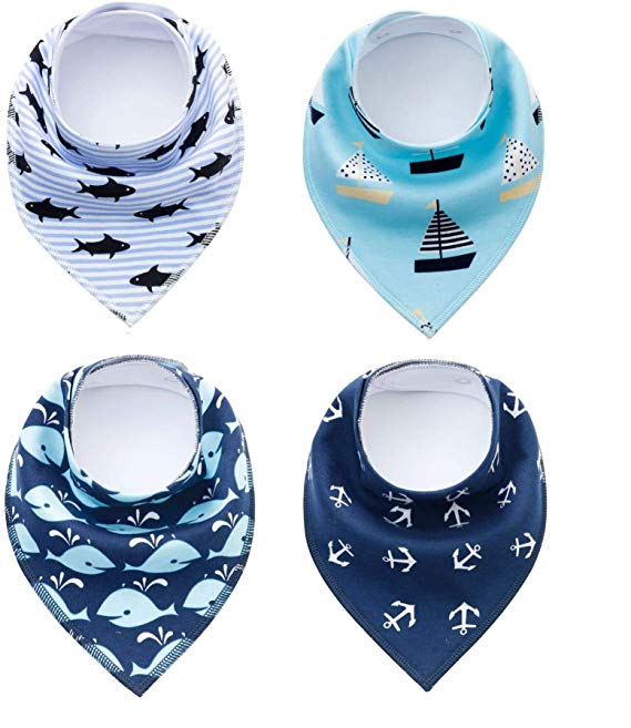 SKYCOOOOL 4 Pack Funny Navigation Style Pet Dog Cat Signature Puppy Bandana Triangle Scarf Bibs with Soft Cotton Material for Puppy Accessories