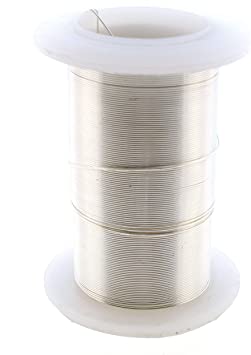 26-Gauge Lacquered Tarnish-Resistant Copper Wire for Jewelry Making,34 Yard,31 Meter Spool(Silver Plated)