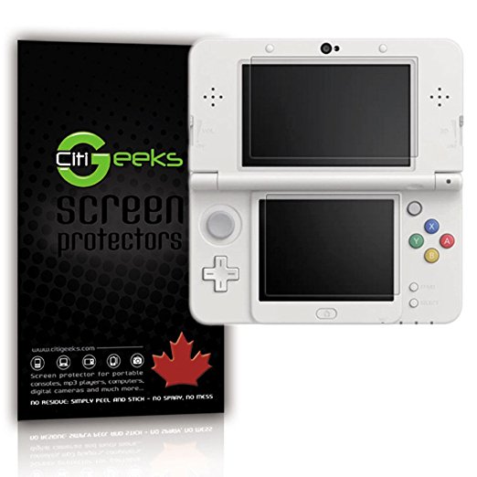 Nintendo 3DS New 2014 High Definition (HD) [Anti-Glare] Screen Protector. Maximum Clarity and Accurate Touch Screen Sensitivity [3-Pack] Fingerprint Resistant Semi-Matte. CitiGeeks Lifetime Warranty