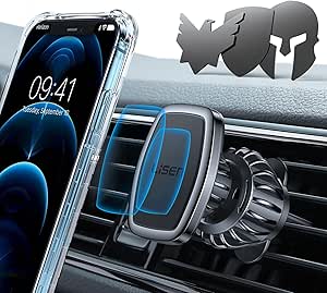 LISEN Magnetic Car Mount, Easily Install, 6 Strong Magnets, Cell Phone Holder for iPhone 13, 12, 11 Pro Max / XR / X / 8/7/6/5, Note 9 / Galaxy Note20 U, S21 S20