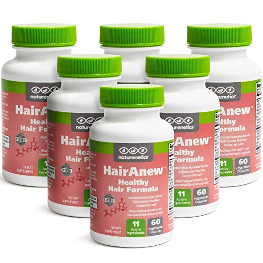 HairAnew (Unique Hair Growth Vitamins with Biotin) - Tested - for Hair, Skin and Nails - Women and Men - Addresses Vitamin Deficiencies That Could be The Cause of Hair Loss or Lack of Regrowth (6)