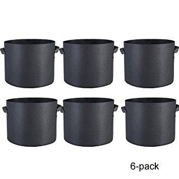 Oppolite 30 Gallon 6-Pack Round Fabric Fabric Aeration Pots Container for Nursery Garden and Planting Grow (30 Gallon/6 Pack)