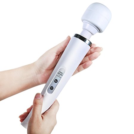 YHJ Hanldhld Wand Massager, USB Rechargeable Body Massager with 10 Strong Vibration Mode for Muscle Aches & Sports Recovery (White)