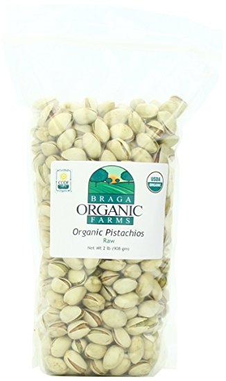 Braga Organic Farms Inshell Pistachios, Raw, 2 Pound