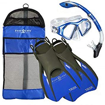 Aqua Lung Admiral Mask Fin Dry Snorkel Set with Snorkeling Gear Bag