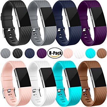 For Fitbit Charge 2 Bands, Maledan Replacement Accessory Wristbands for Fitbit Charge 2 HR, Large Small