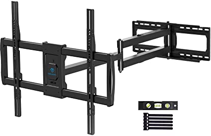 PERLESMITH Full Motion TV Wall Mount for 37-85 inch LED LCD OLED TVs with 47.64 inch Extension Articulating Arm, Max VESA 800x600, Corner TV Bracket Swivel Rotate Tilt, Holds TVs up to 132lbs, PSXLF02