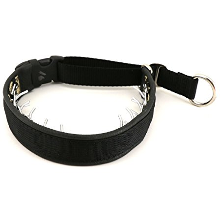 Keeper 1" wide Collar Hidden Prong with snap - Black