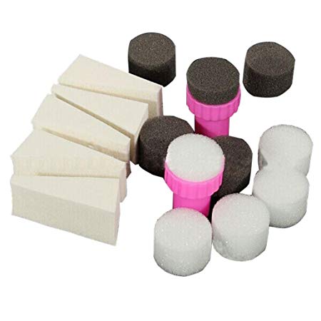 Voberry® Nail Art Sponge Stamp Stamper Shade Transfer Template Polish Manicure Tool (AS show )