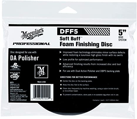 Meguiar's DFF5 Soft Buff DA (Dual Action) 5" Foam Finishing Disc, 1 Pack