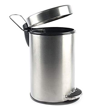 Tulsi King Traders - Stainless Steel Plain Pedal Dustbin/ Plain Pedal Garbage Bin With Plastic Bucket-- 11 Litre. (10"X14")