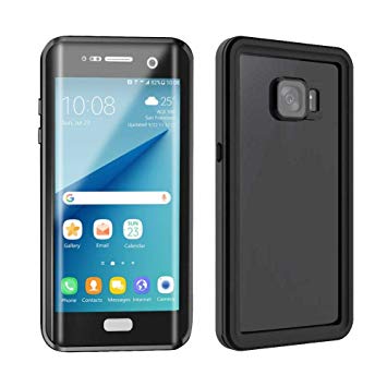 SmileNut Samsung Galaxy s7 edge Case Waterproof, Ip68 Certified Full Body Underwater and Military Grade Protective Shockproof Cover - Black / Transparent