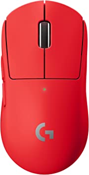 Logitech G PRO X SUPERLIGHT Wireless Gaming Mouse, HERO 25K Sensor, Ultra-light with 63g, 5 Programmable Buttons, 70 hours Battery Life, Zero Additive PTFE Feet, PC/Mac - Red