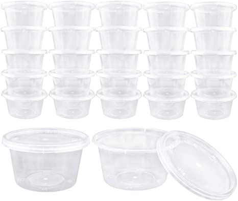 40 Pack Big Size Clear Slime Foam Ball Big Storage Containers with Lids (4oz)