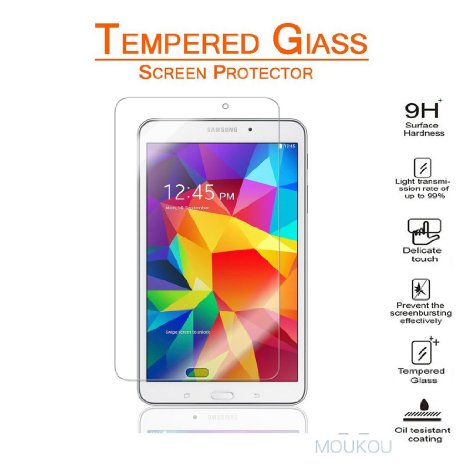 MouKou Samsung Galaxy Tab 4 8.0 Screen Protector Tempered Glass Protectors Rounded Edges Premium Tempered Glass Screen for Samsung Galaxy Tab 4 8.0 T330