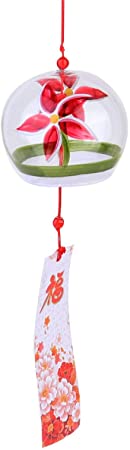 CLISPEED Japanese Wind Chimes Glass Wind Bells Home Decors Wind Chimes Kitchen Office Decor Lucky Wind Chime Feng Shui Ornament Door Way Back Patio Home Decoration Style 2