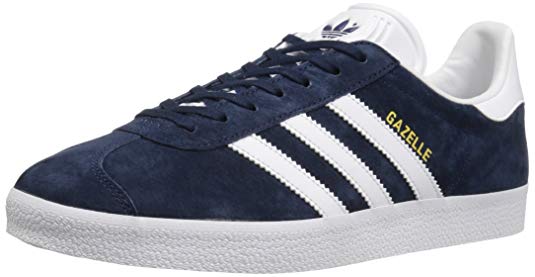 adidas Originals Men's Gazelle Lace-up Sneaker,Collegiate Navy/White/Gold Met,7 M US