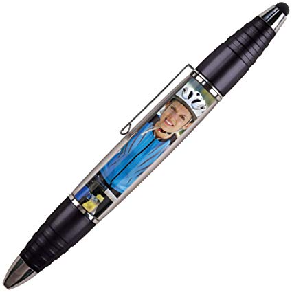 Black - PixStylus 2 in 1 Personalized Pen and Stylus Combo – DIY, Create your own custom stylus/pen – Just insert a photo or design your own insert at PersonalizeItYourself.com